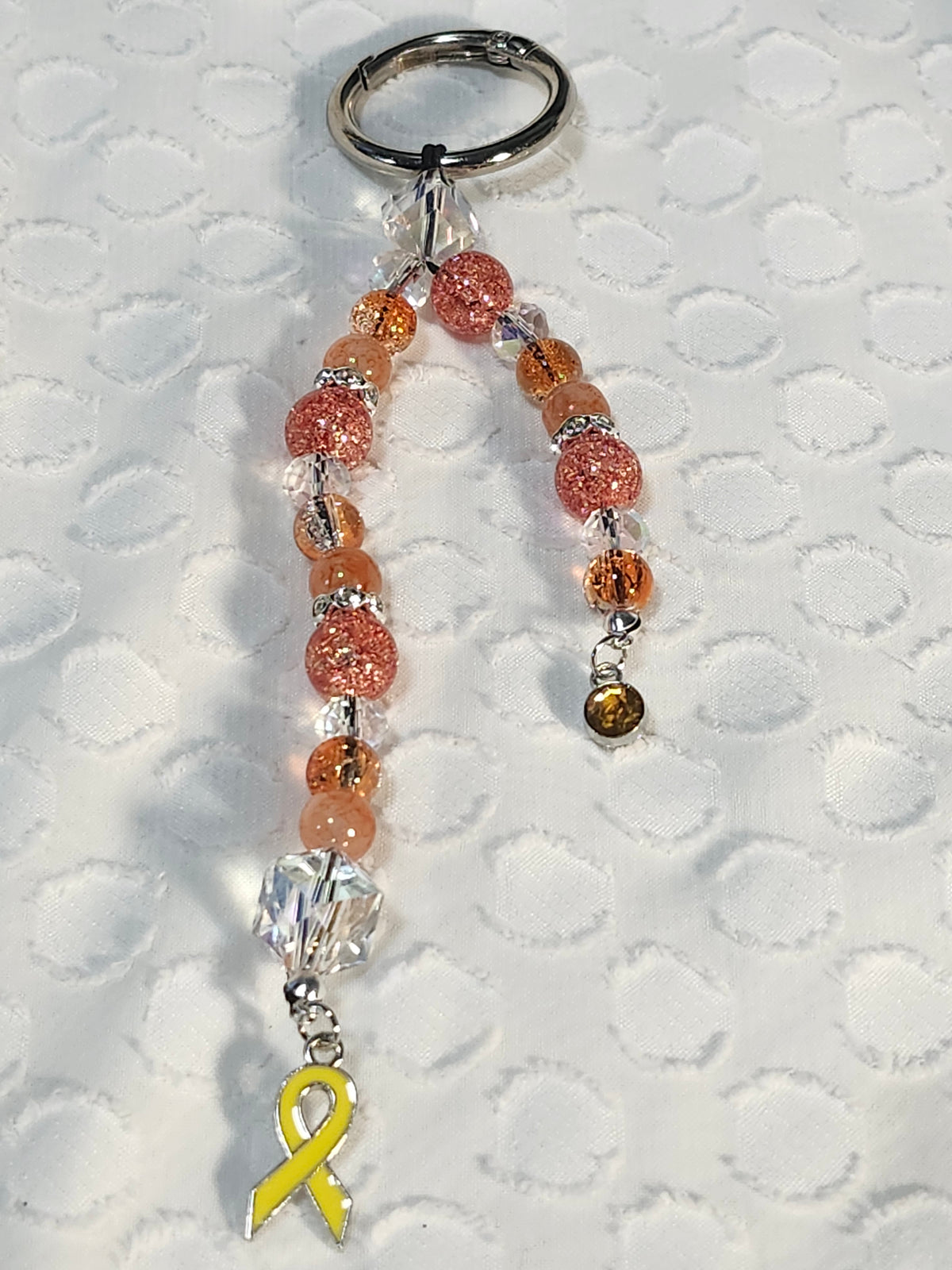 Childhood cancer awareness keychain accessory