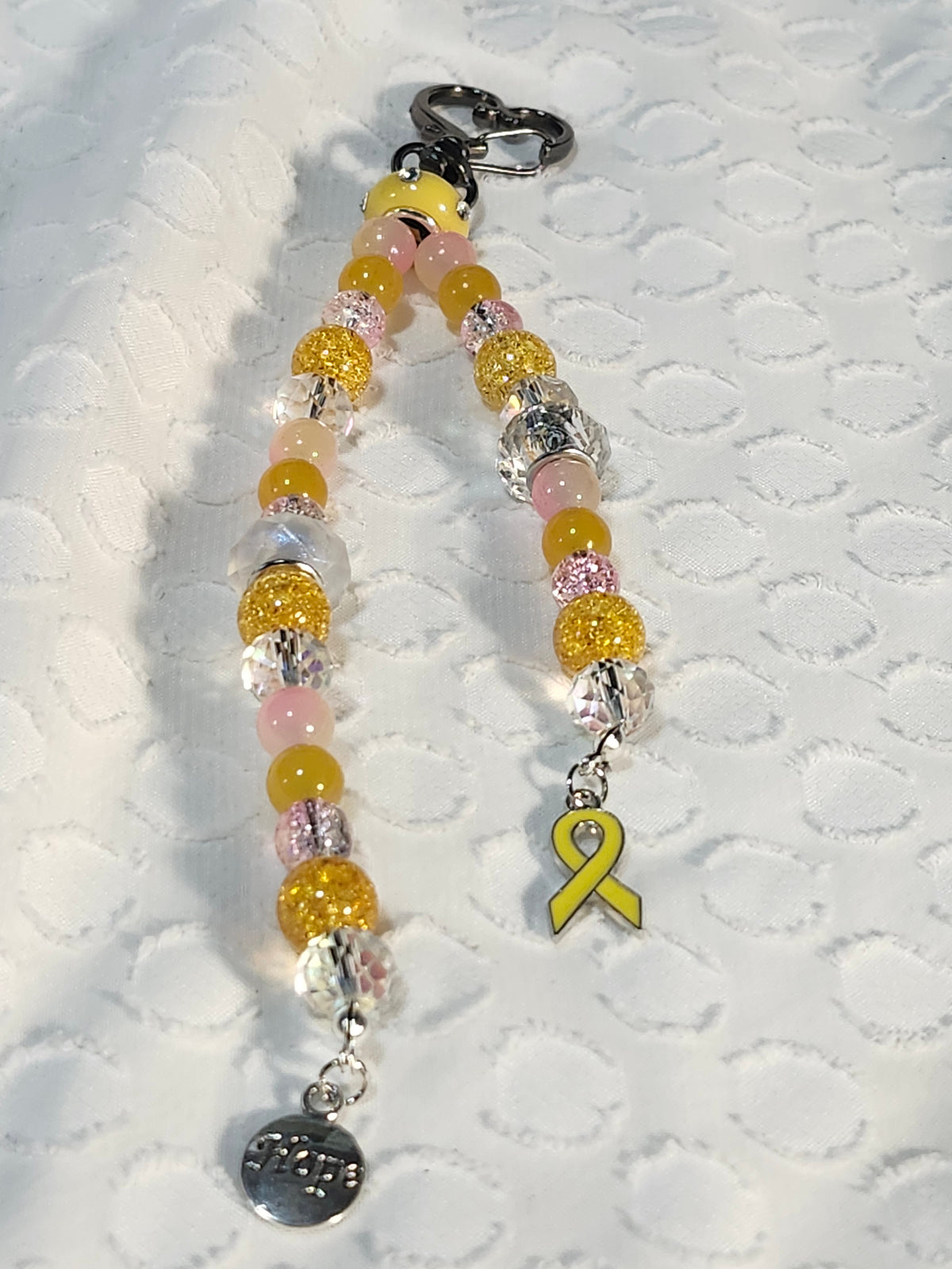 Childhood cancer awareness keychain accessory