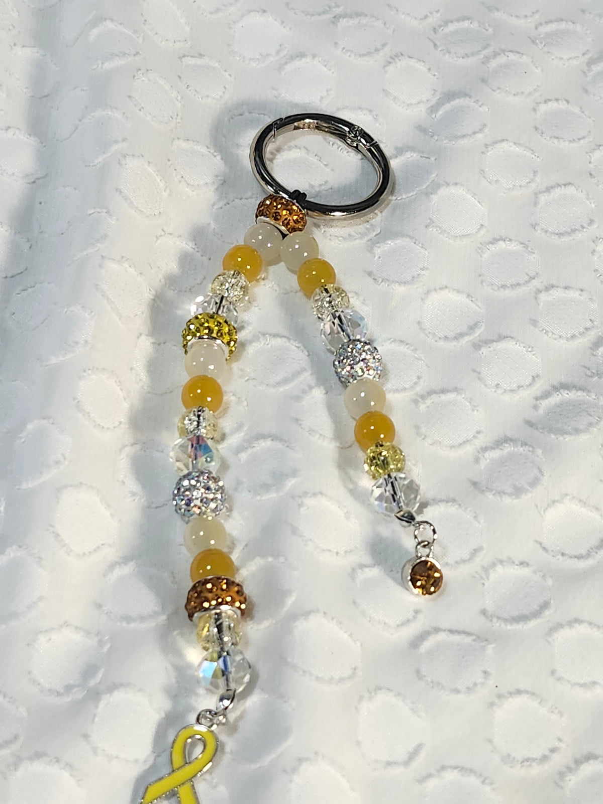 Childhood cancer awareness keychain accessory