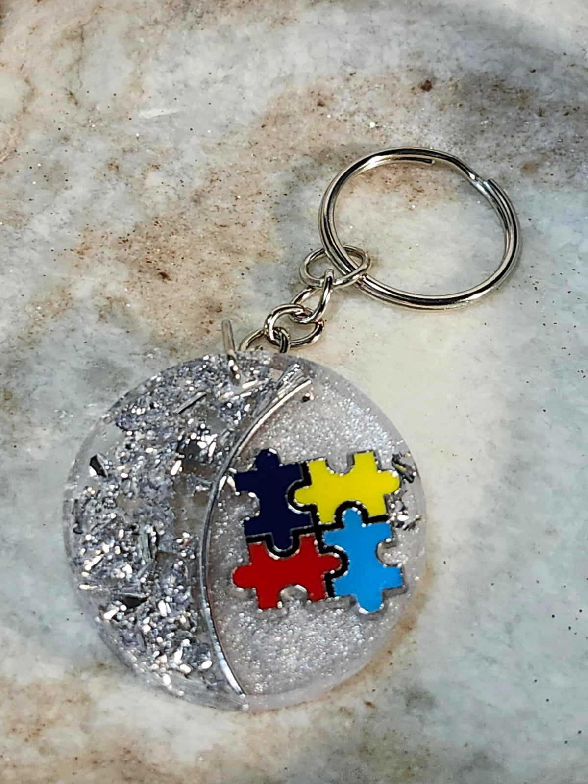 Autism Inspired Resin Keychain Bag chain