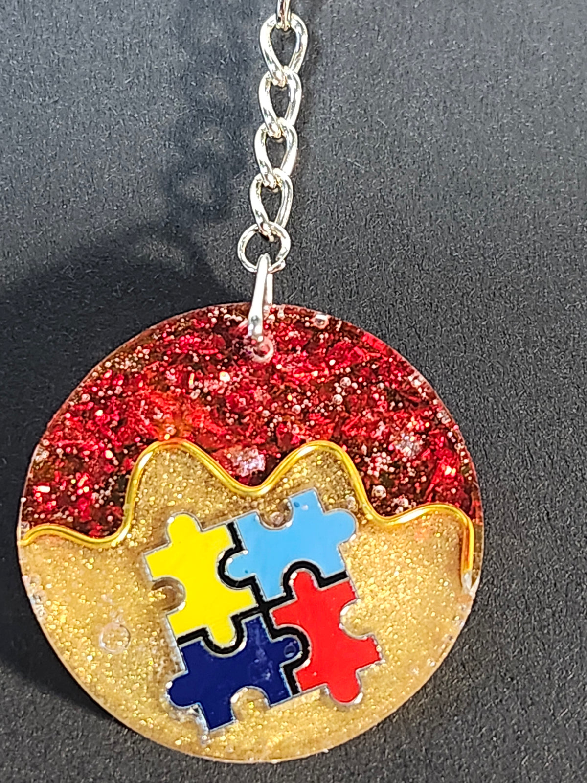 Autism Inspired Resin Keychain Bag chain