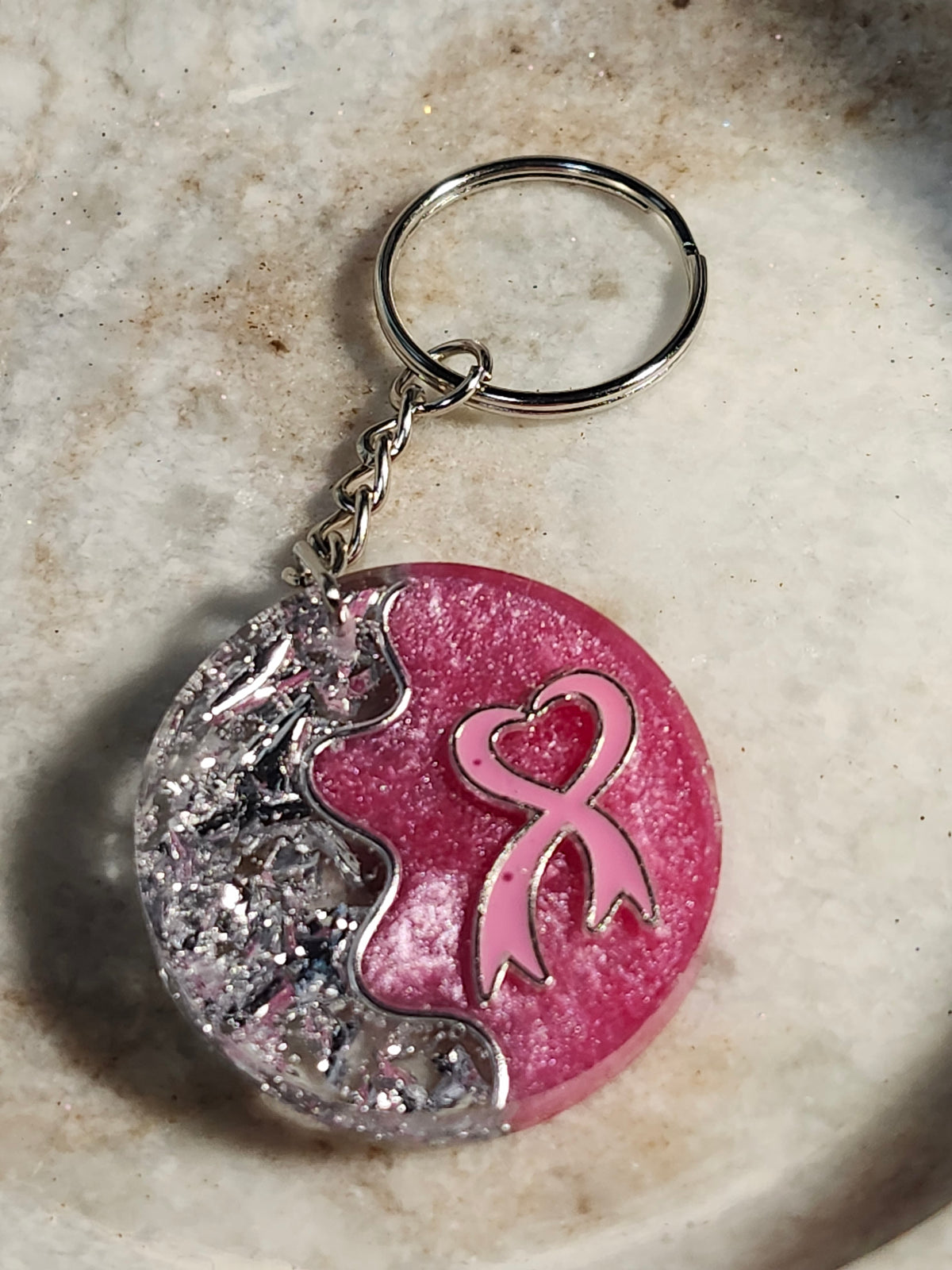 Breast Cancer Resin Keychain