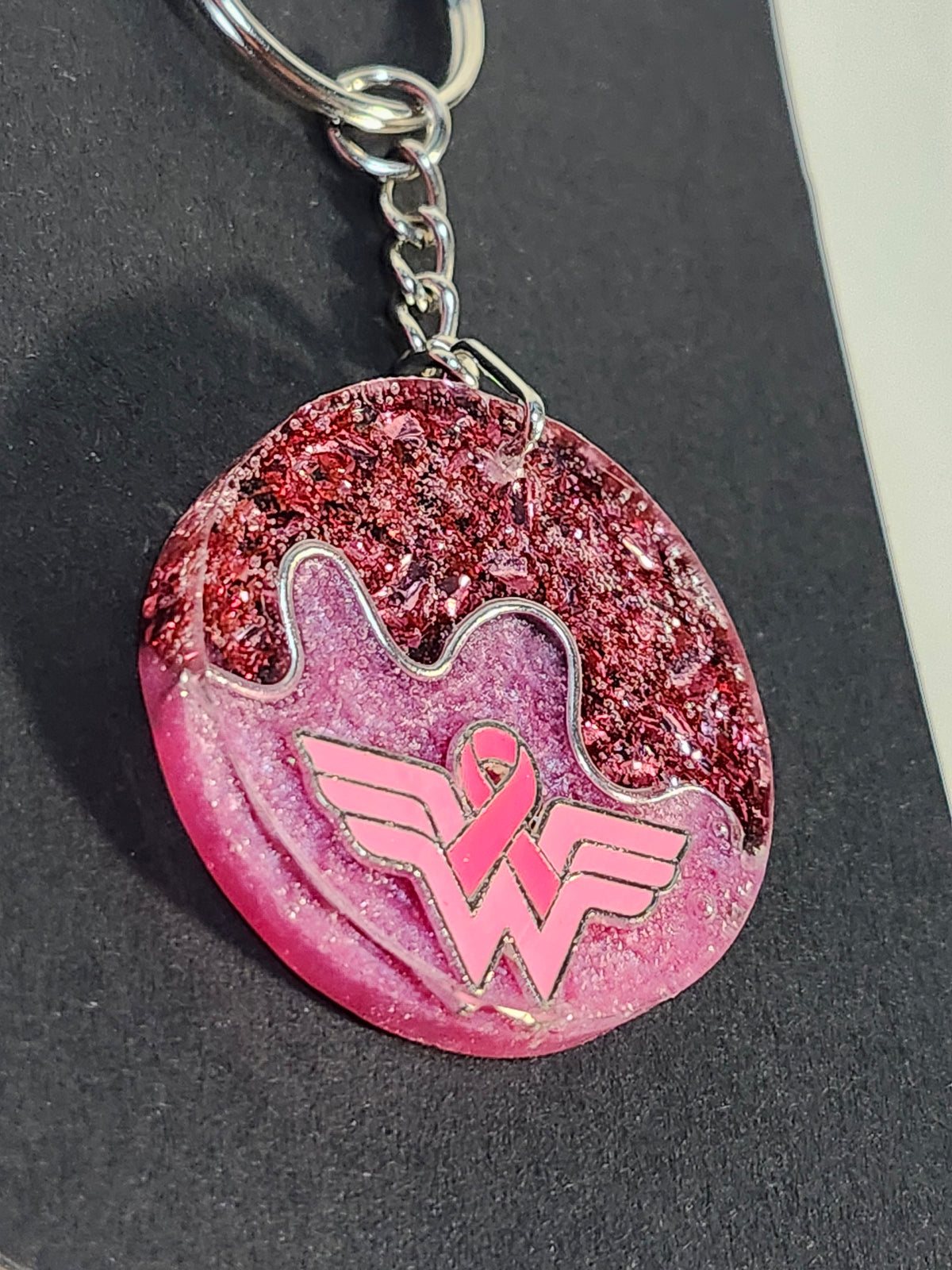 Breast Cancer Resin Keychain