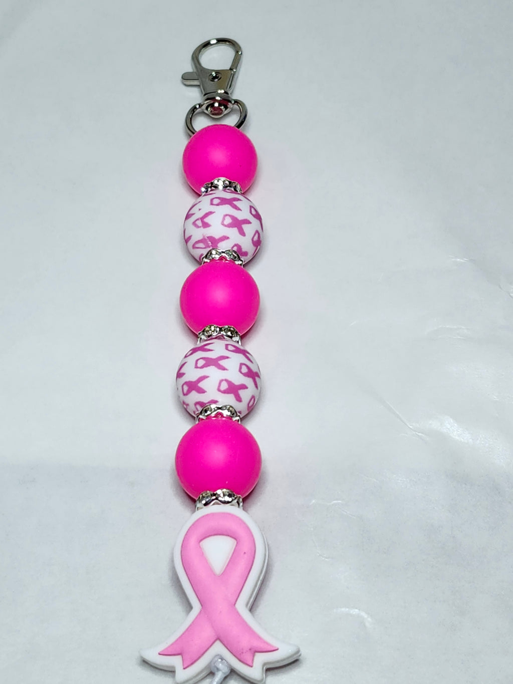 Breast Cancer Awareness keychain badge clasp