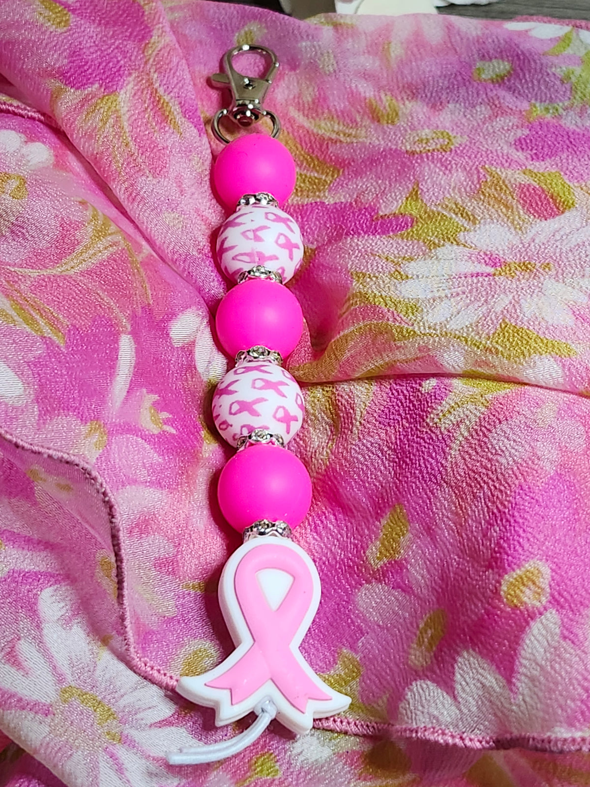 Breast Cancer Awareness Keychain Badge clip