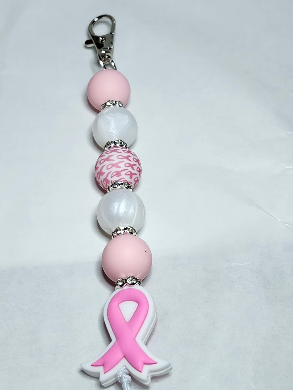 Breast Cancer Awareness keychain badge clasp