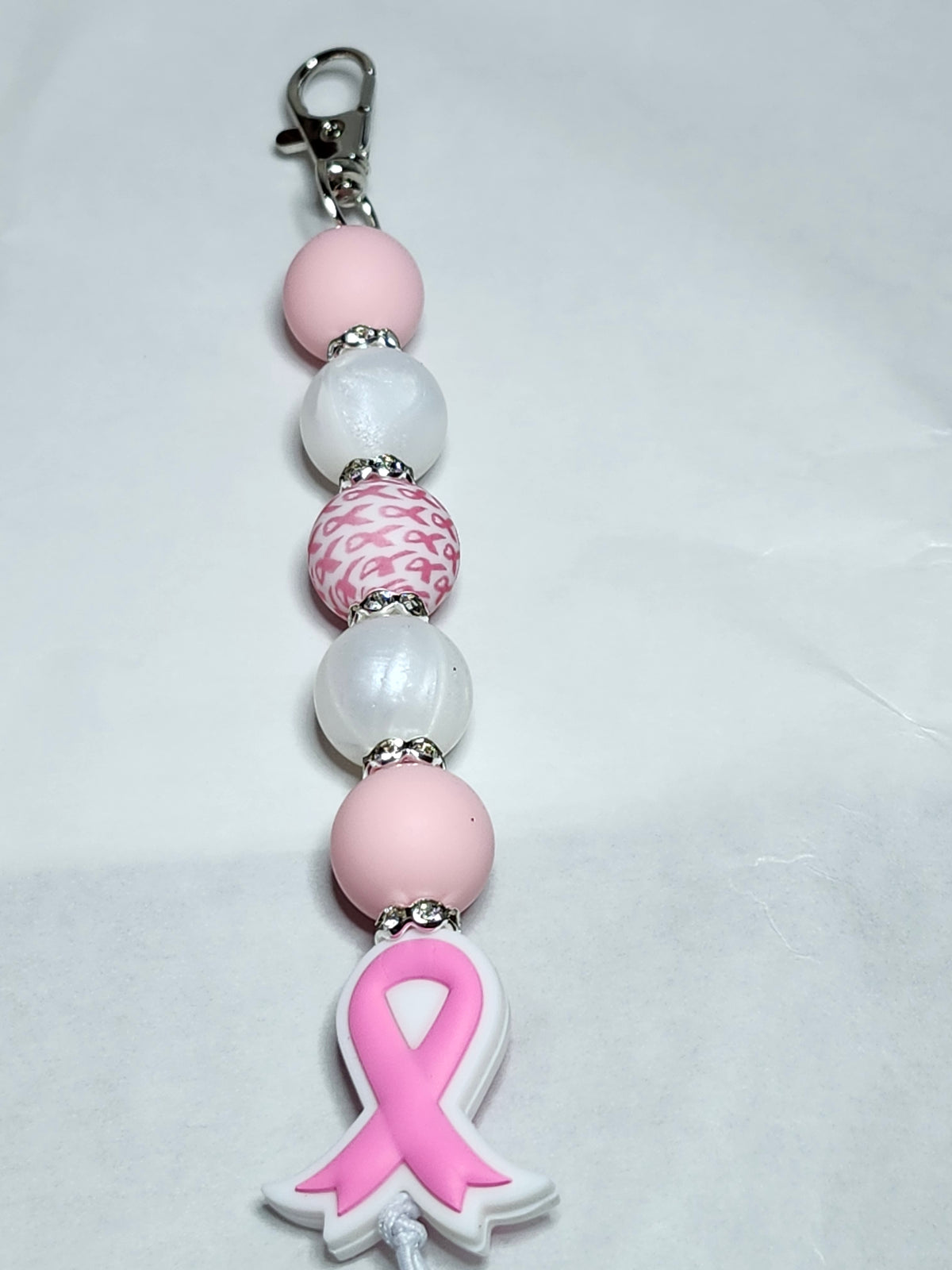 Breast Cancer Awareness keychain badge clasp