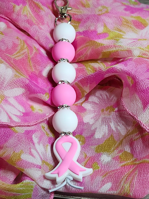 Breast Cancer Awareness Keychain Badge clip