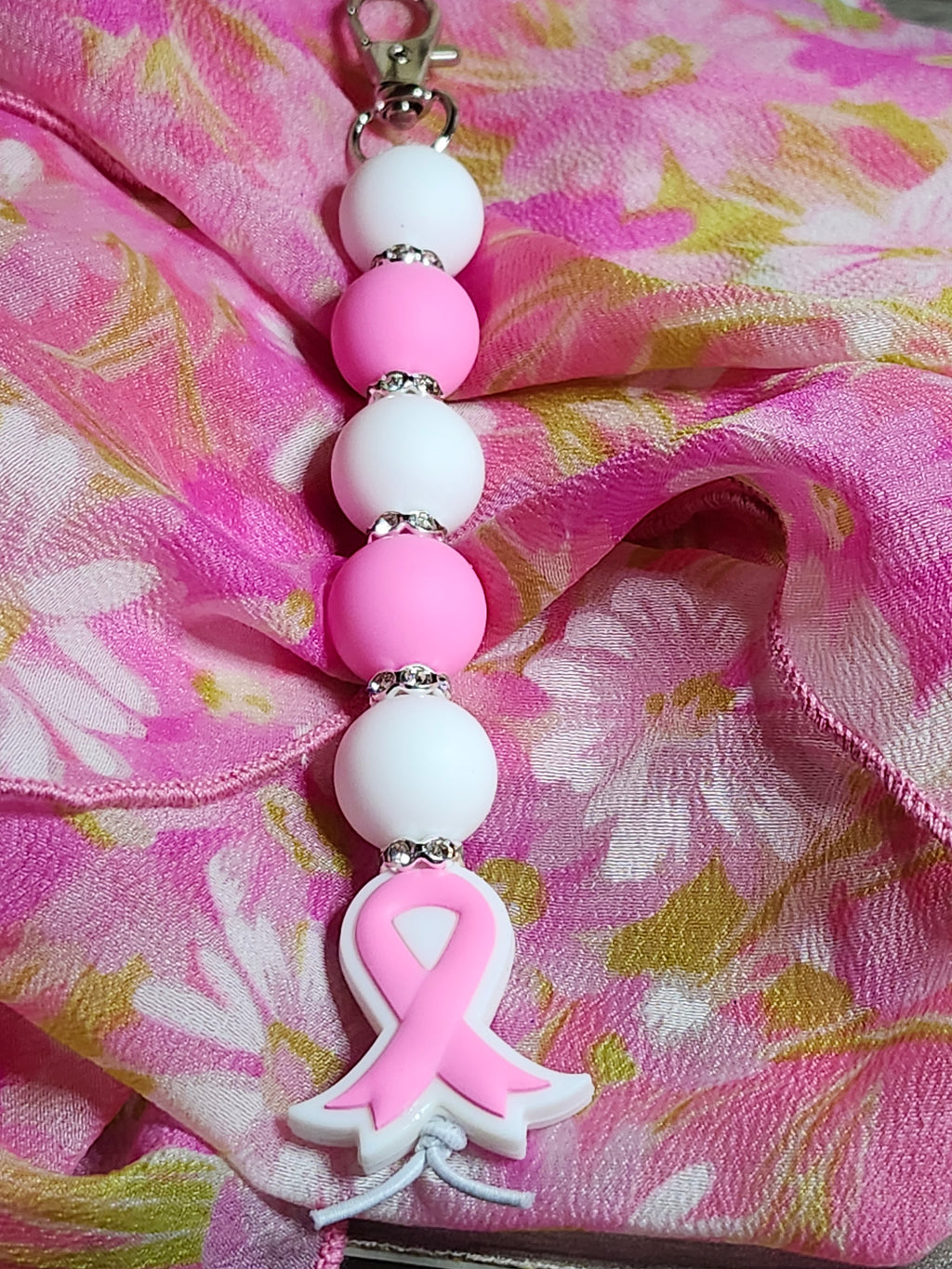 Breast Cancer Awareness keychain badge clasp