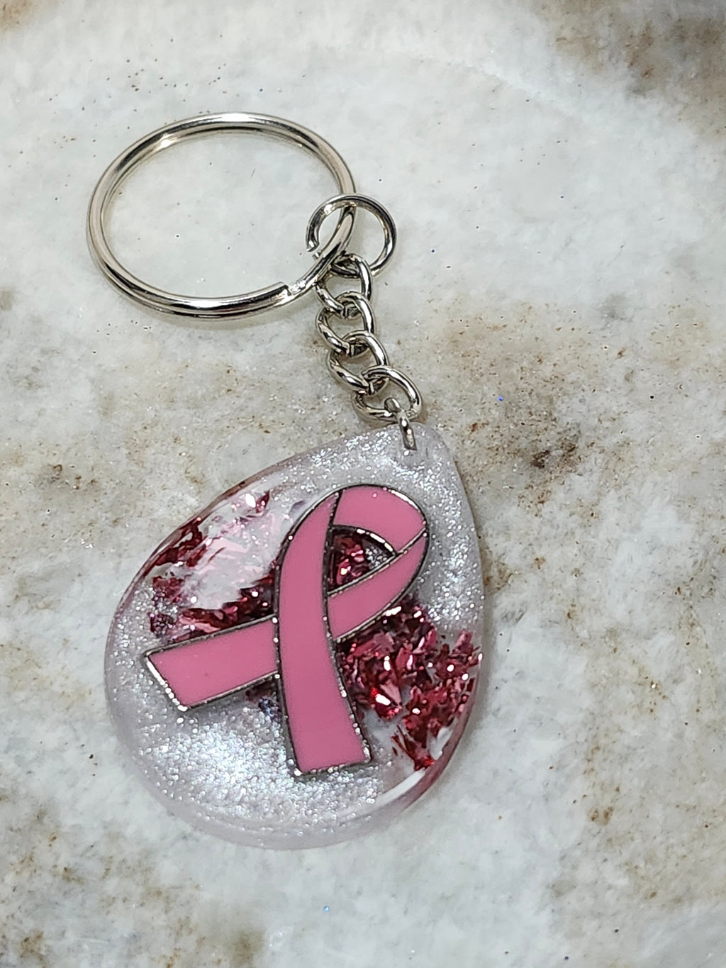 Breast Cancer Awareness Resin Keychain