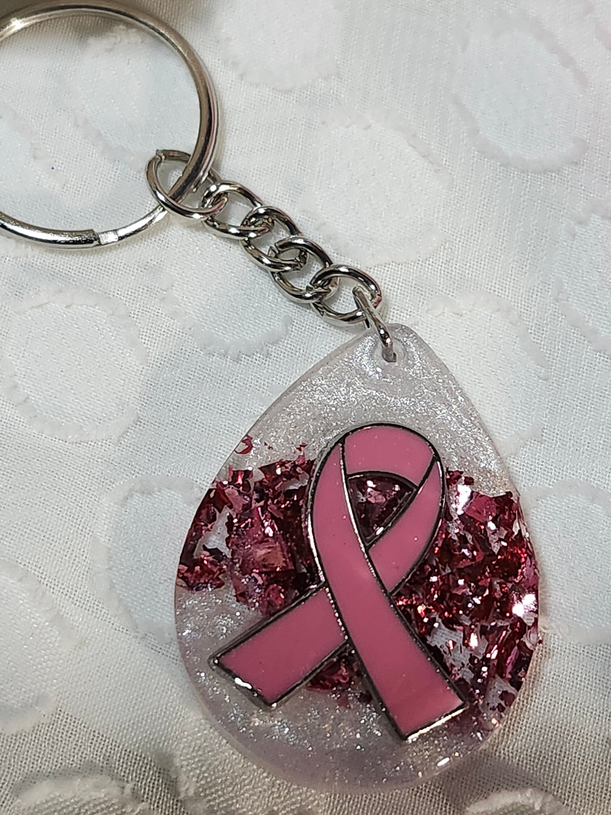 Breast Cancer Awareness Resin Keychain