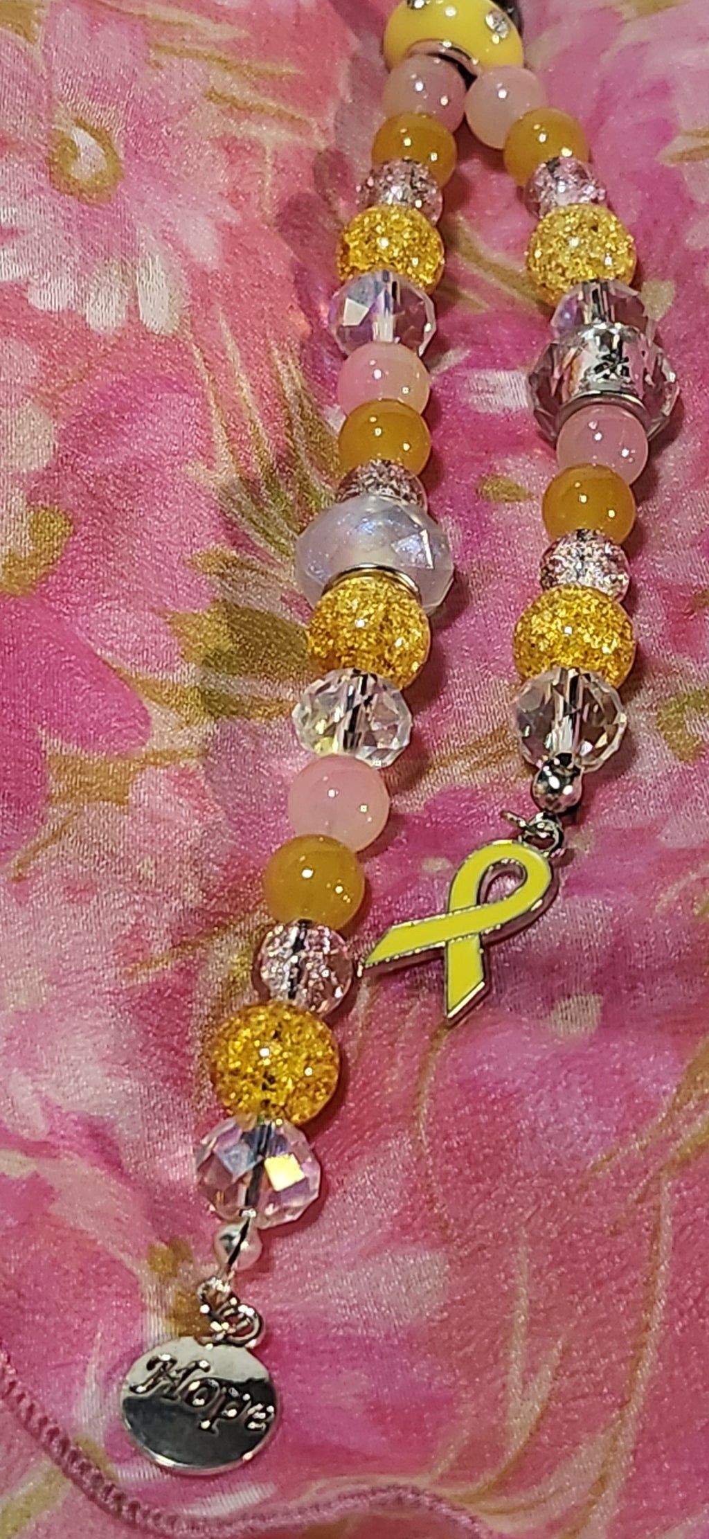 Childhood cancer awareness keychain accessory