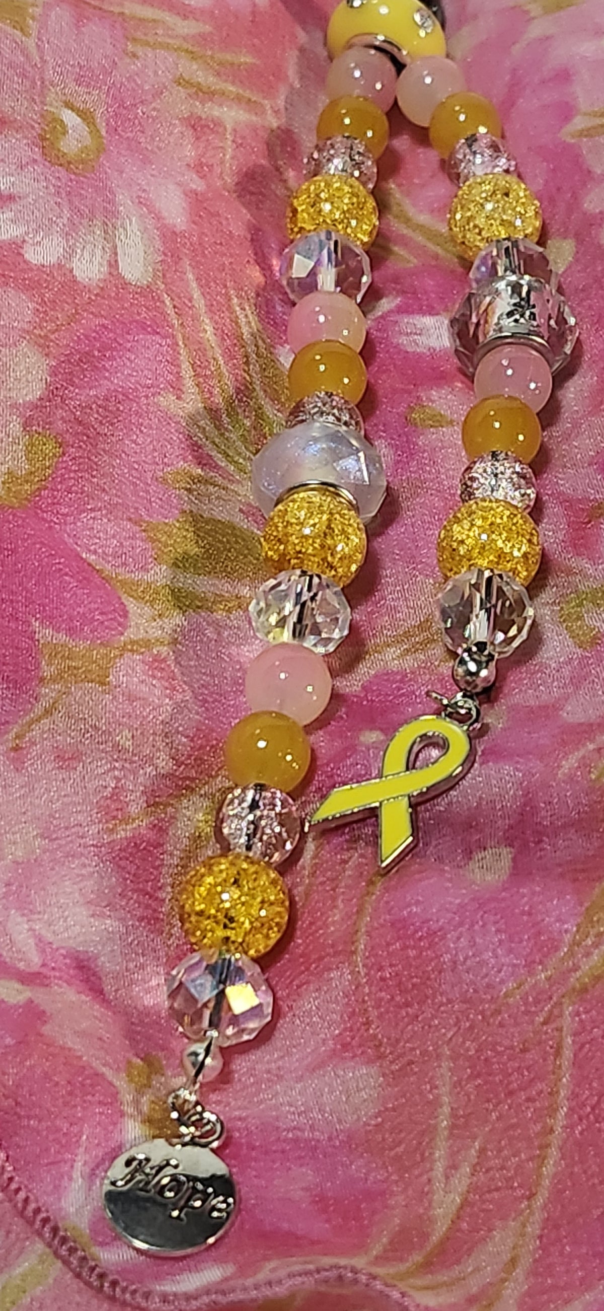 Childhood cancer awareness keychain accessory