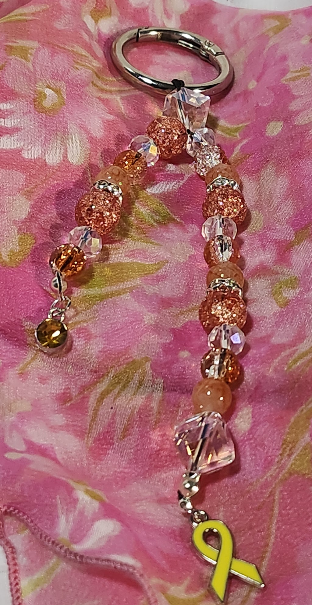 Childhood cancer awareness keychain accessory