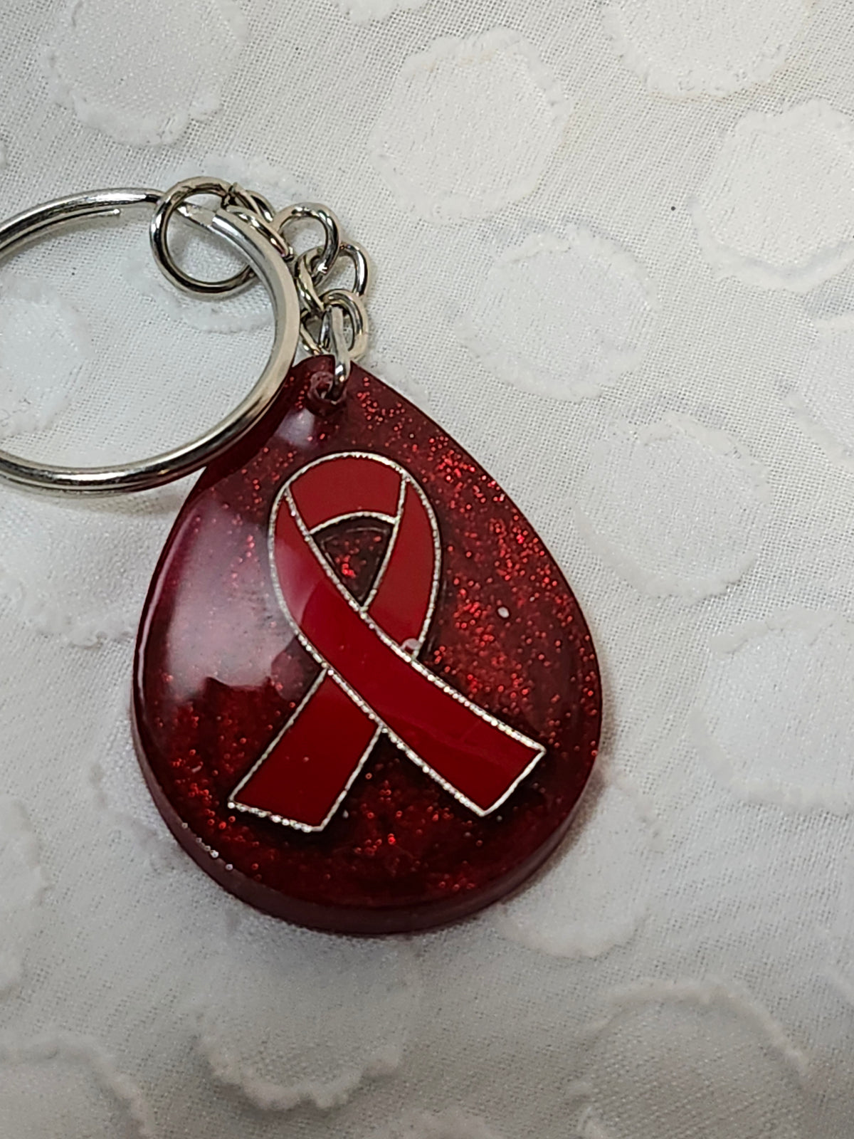 Stroke and heart disease awareness keychain