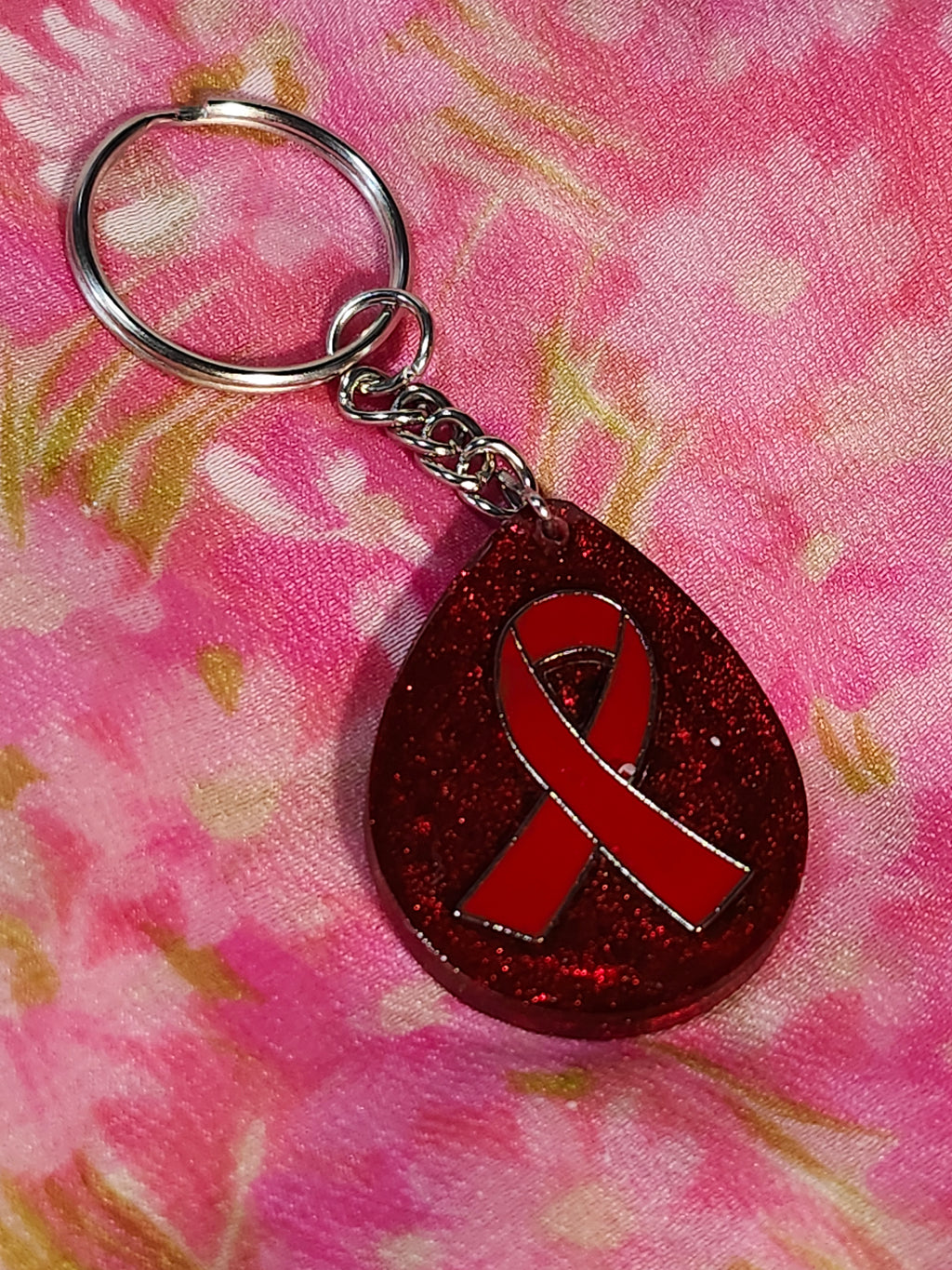 Stroke and heart disease awareness keychain