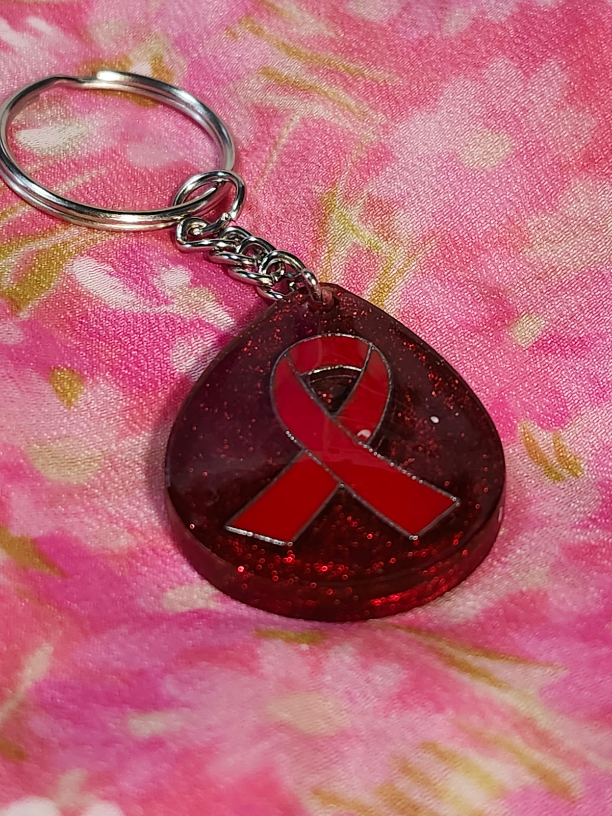 Stroke and heart disease awareness keychain