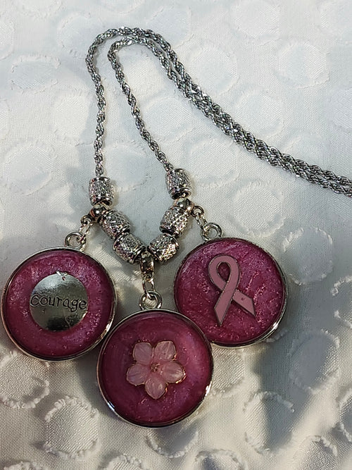 Breast cancer awareness pendant necklace