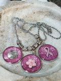Breast cancer awareness pendant necklace