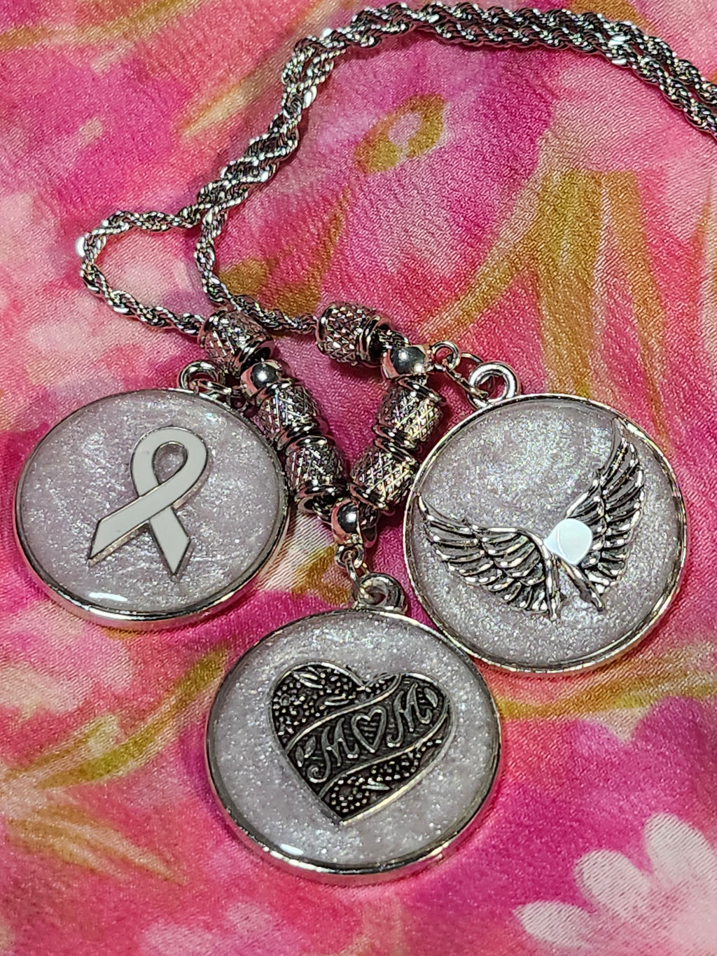 Lung Cancer Mom Remembrance Pendant Necklace