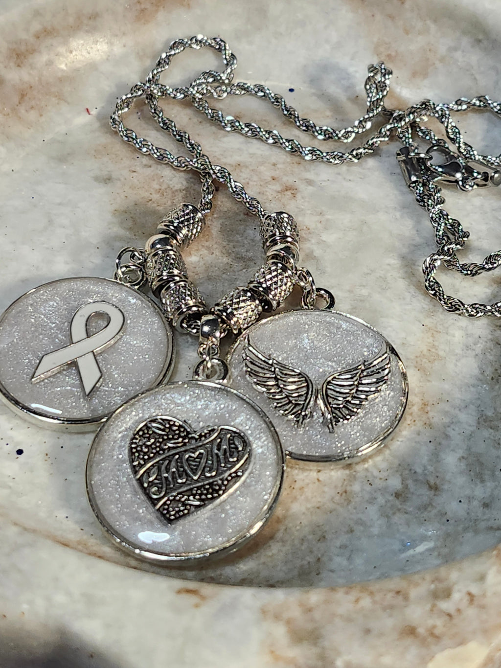 Lung Cancer Mom Remembrance Pendant Necklace