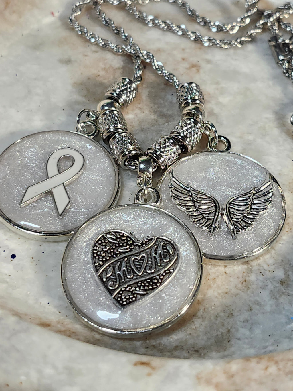 Lung Cancer Mom Remembrance Pendant Necklace