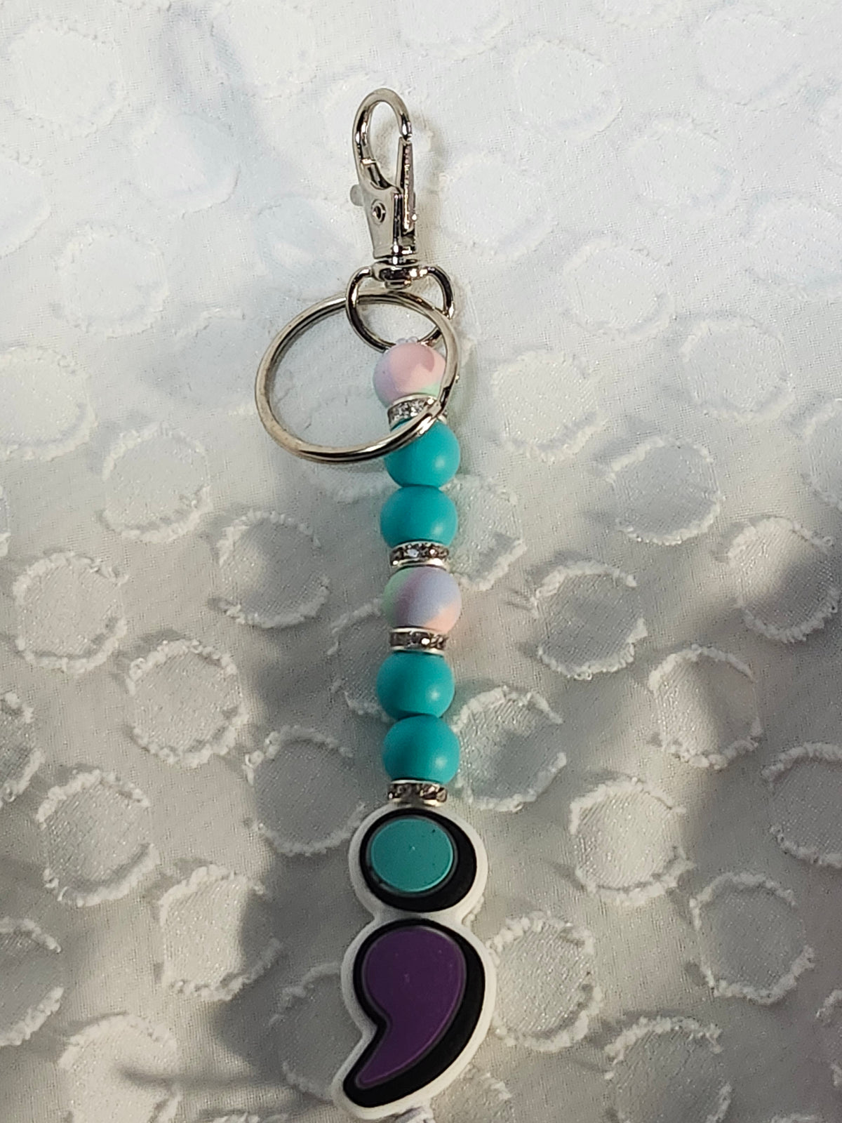 Suicide awareness bag chain, keychain, badge clip