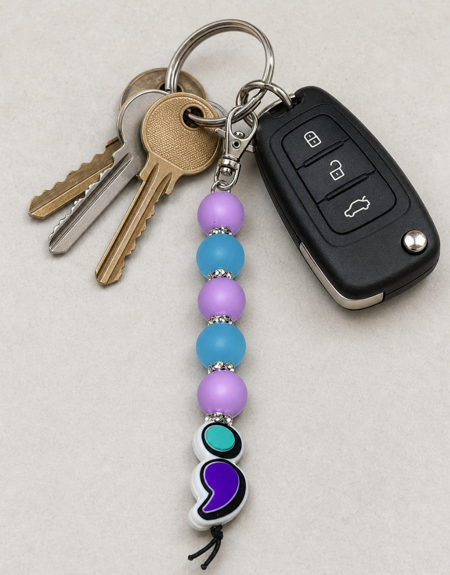 Suicide awareness bag chain, keychain, badge clip