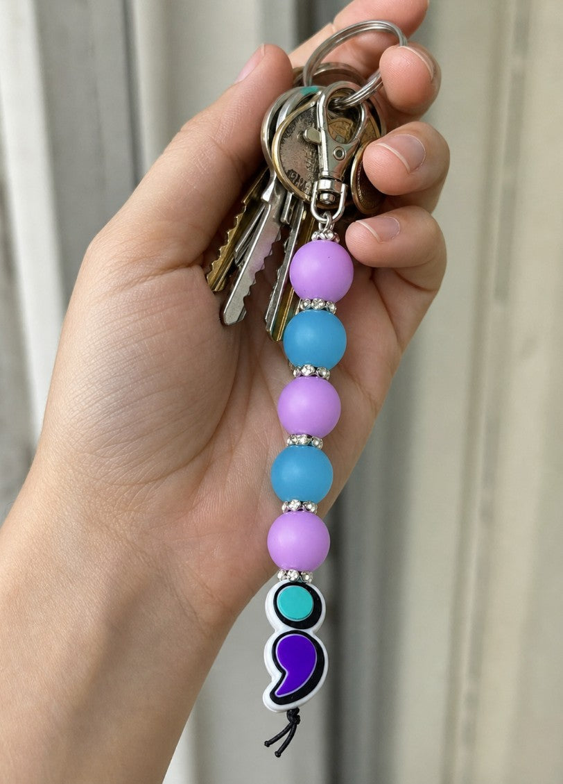 Suicide awareness bag chain, keychain, badge clip