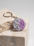 Purple ribbon handmade keychains