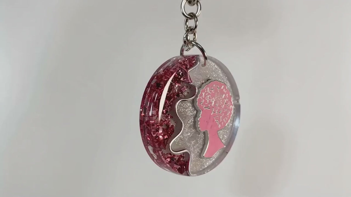 Breast Cancer Resin Keychain